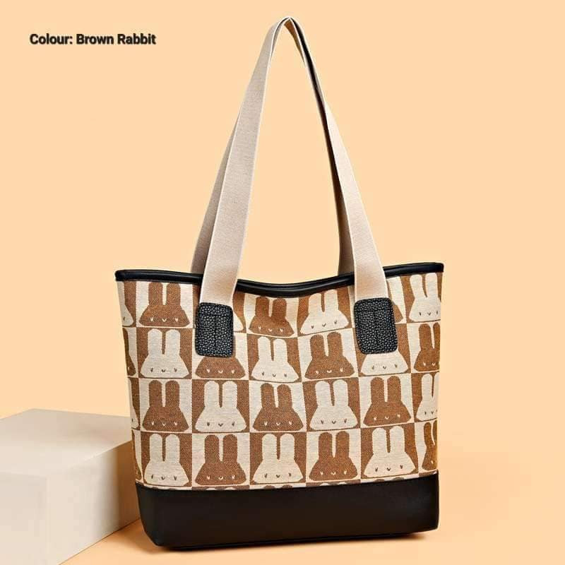 Rabbit Canvas Tote Handbag