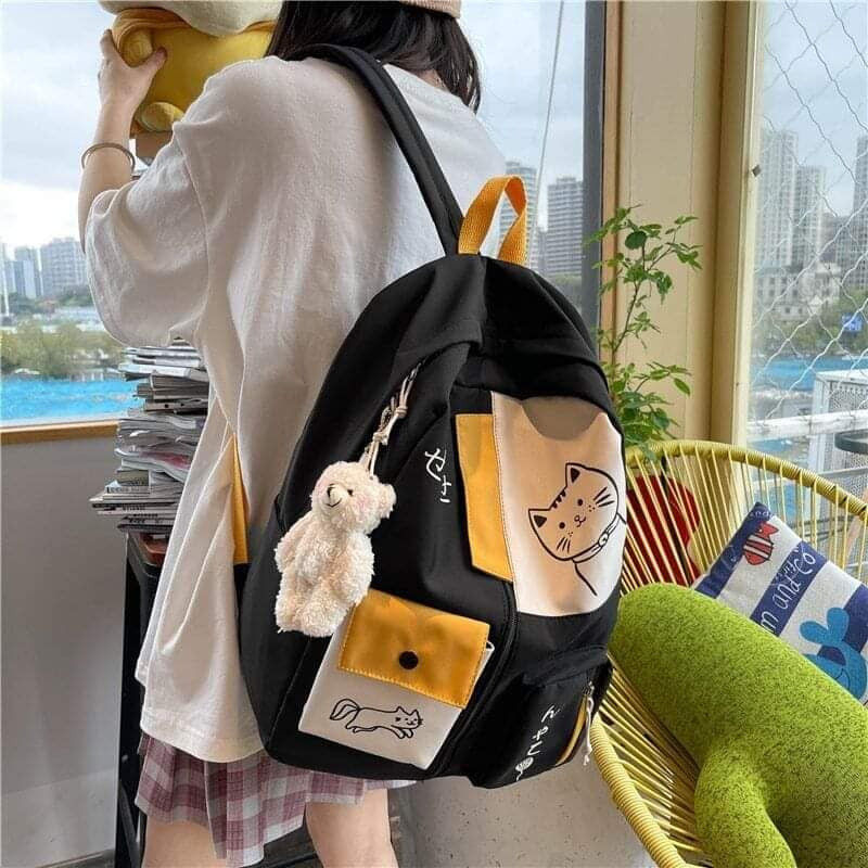 Cute Cat Printing Backpack for Women